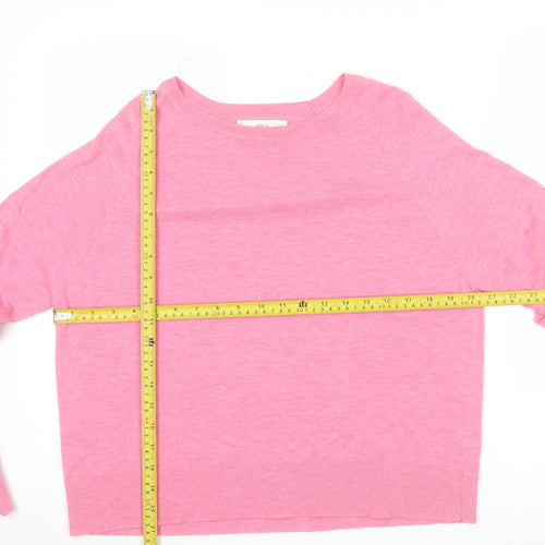 MNG Women’s Pink Knit Long Sleeve Pullover Jumper Size 12