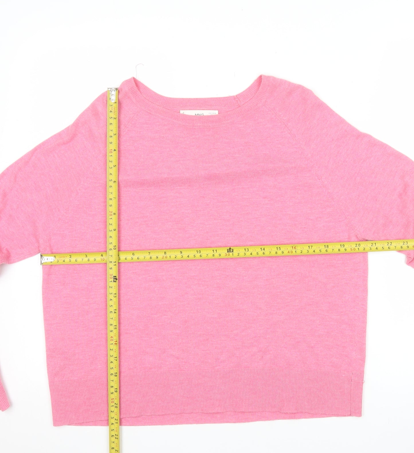 MNG Women’s Pink Knit Long Sleeve Pullover Jumper Size 12