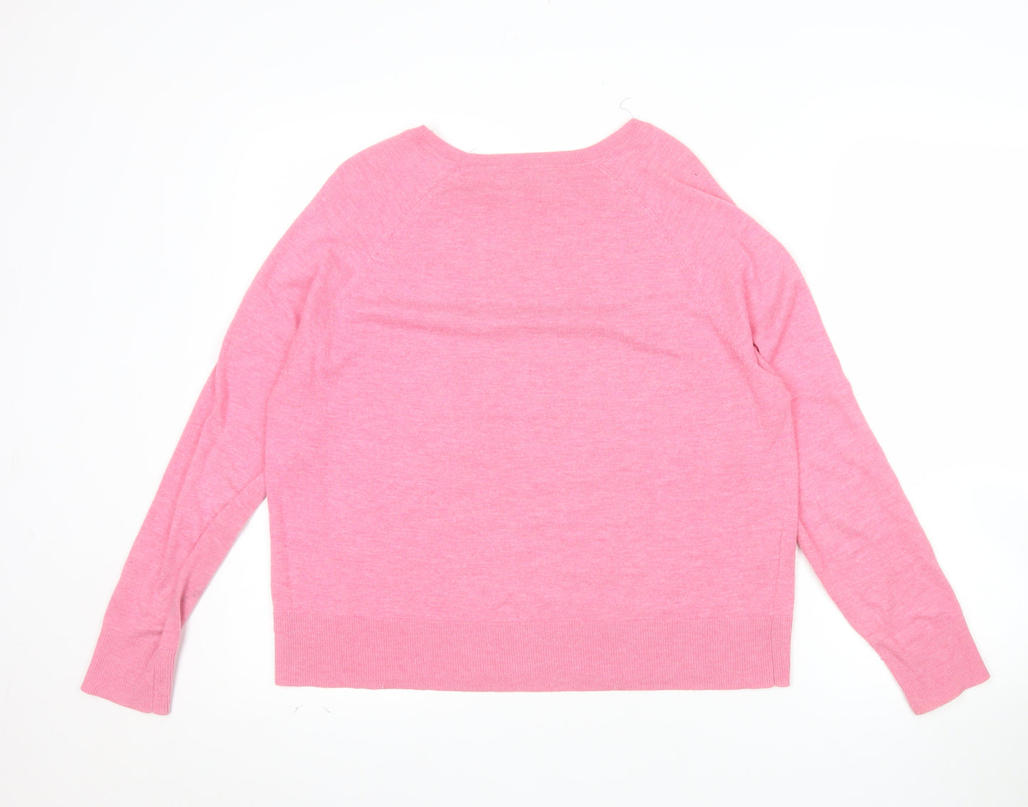 MNG Women’s Pink Knit Long Sleeve Pullover Jumper Size 12