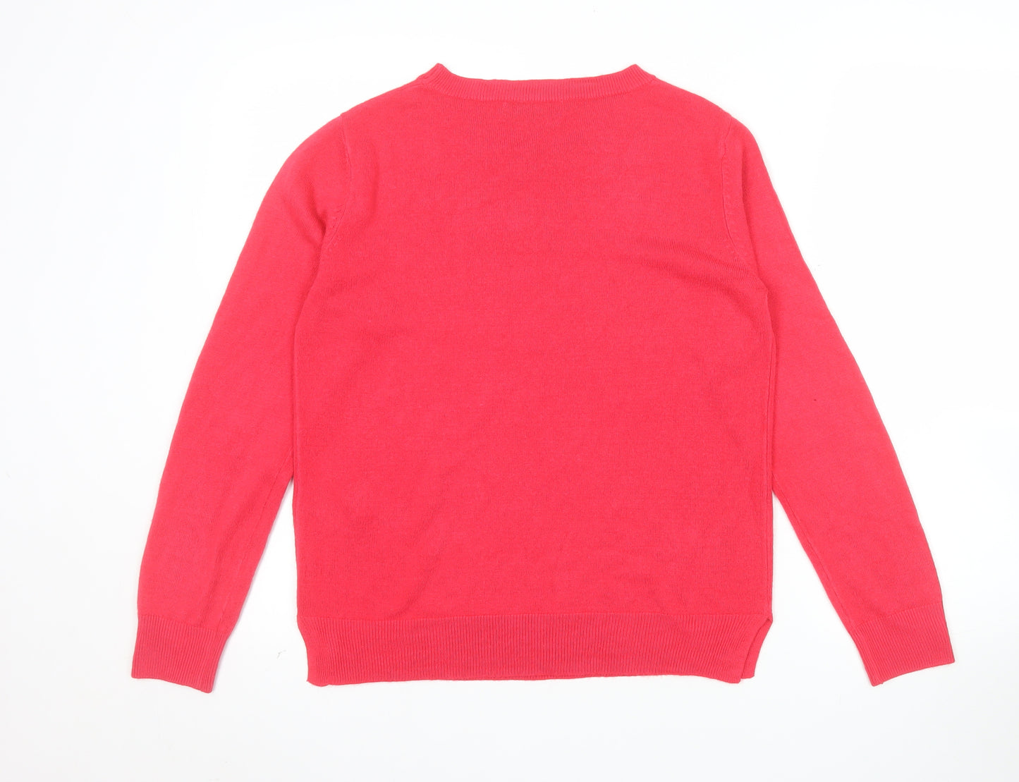 Marks and Spencer Womens Red Size 12 Acrylic Crew Neck Jumper