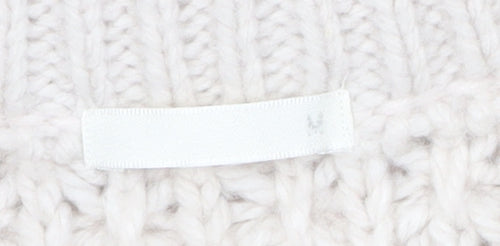 GU Womens Beige Cable Knit Button Cardigan M Chunky Knit Jumper