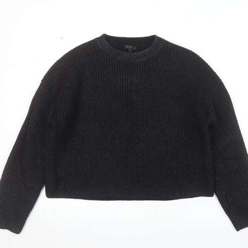 COS Women's Black Wool Chunky Knit Relaxed Jumper Size 10