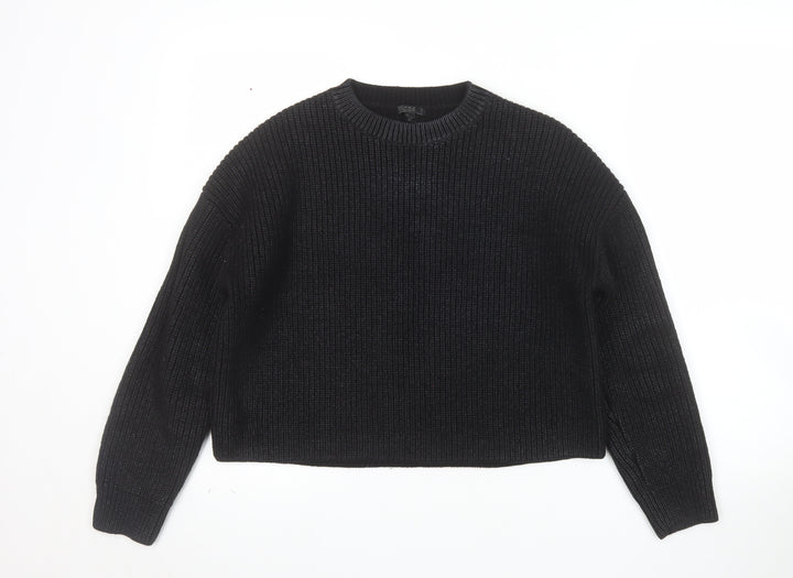 COS Women's Black Wool Chunky Knit Relaxed Jumper Size 10
