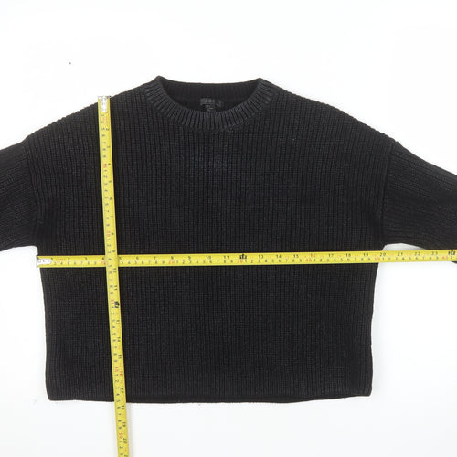 COS Women's Black Wool Chunky Knit Relaxed Jumper Size 10