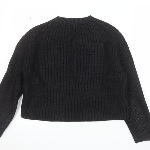 COS Women's Black Wool Chunky Knit Relaxed Jumper Size 10