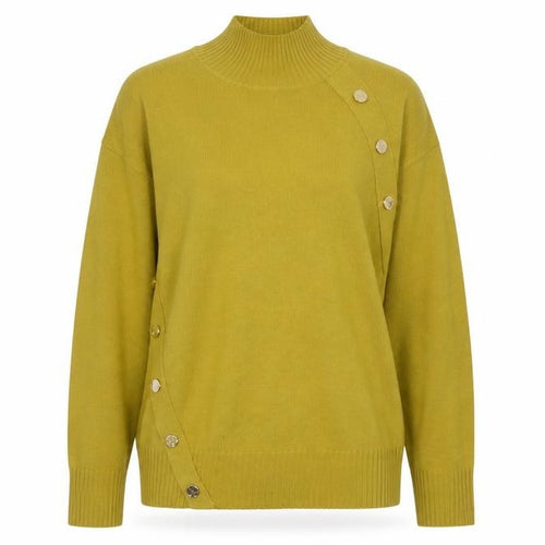 Next Women’s Yellow Roll Neck Button Detail Acrylic Jumper Size S