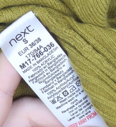 Next Women’s Yellow Roll Neck Button Detail Acrylic Jumper Size S