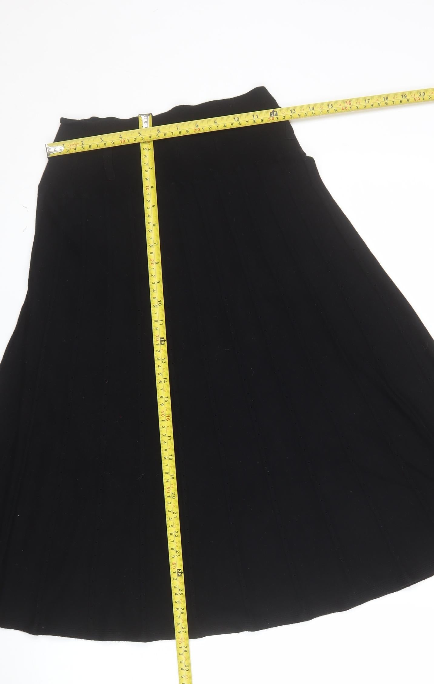 Marks and Spencer Womens Black A-Line Midi Skirt Size 14