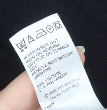 Marks and Spencer Womens Black A-Line Midi Skirt Size 14