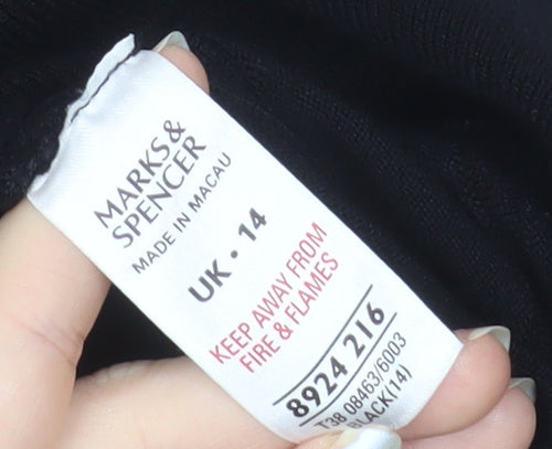 Marks and Spencer Womens Black A-Line Midi Skirt Size 14