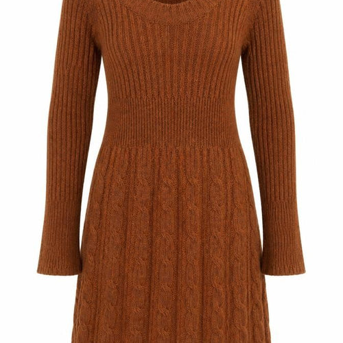 Next Women’s Brown Wool Blend Long Sleeve Jumper Dress Size 10