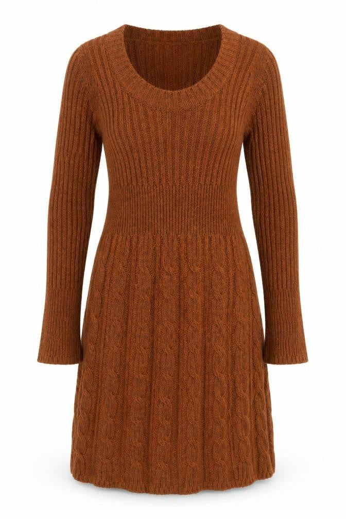 Next Women’s Brown Wool Blend Long Sleeve Jumper Dress Size 10