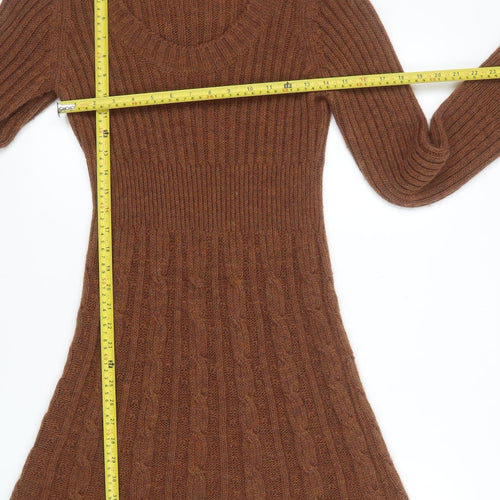 Next Women’s Brown Wool Blend Long Sleeve Jumper Dress Size 10
