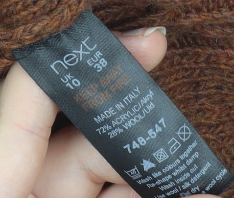 Next Women’s Brown Wool Blend Long Sleeve Jumper Dress Size 10