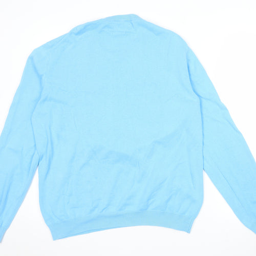 Replay Mens Blue Cotton Crew Neck Jumper Size L