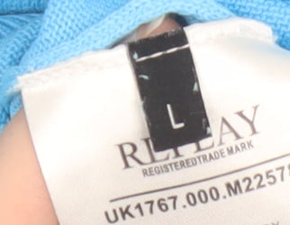 Replay Mens Blue Cotton Crew Neck Jumper Size L