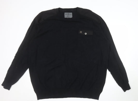 Voi Jeans Co Men's Black 3XL Cotton Crew Neck Pullover Jumper