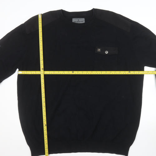 Voi Jeans Co Men's Black 3XL Cotton Crew Neck Pullover Jumper