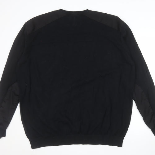 Voi Jeans Co Men's Black 3XL Cotton Crew Neck Pullover Jumper