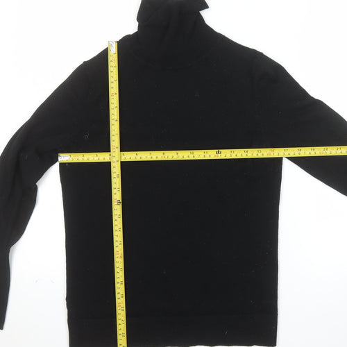 Hobbs Womens Black Merino Wool Roll Neck Jumper Size S