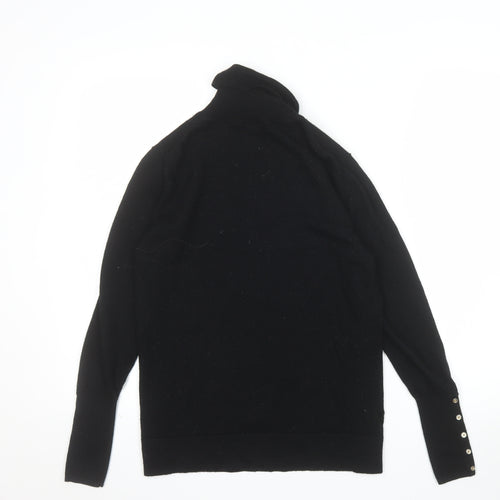 Hobbs Womens Black Merino Wool Roll Neck Jumper Size S
