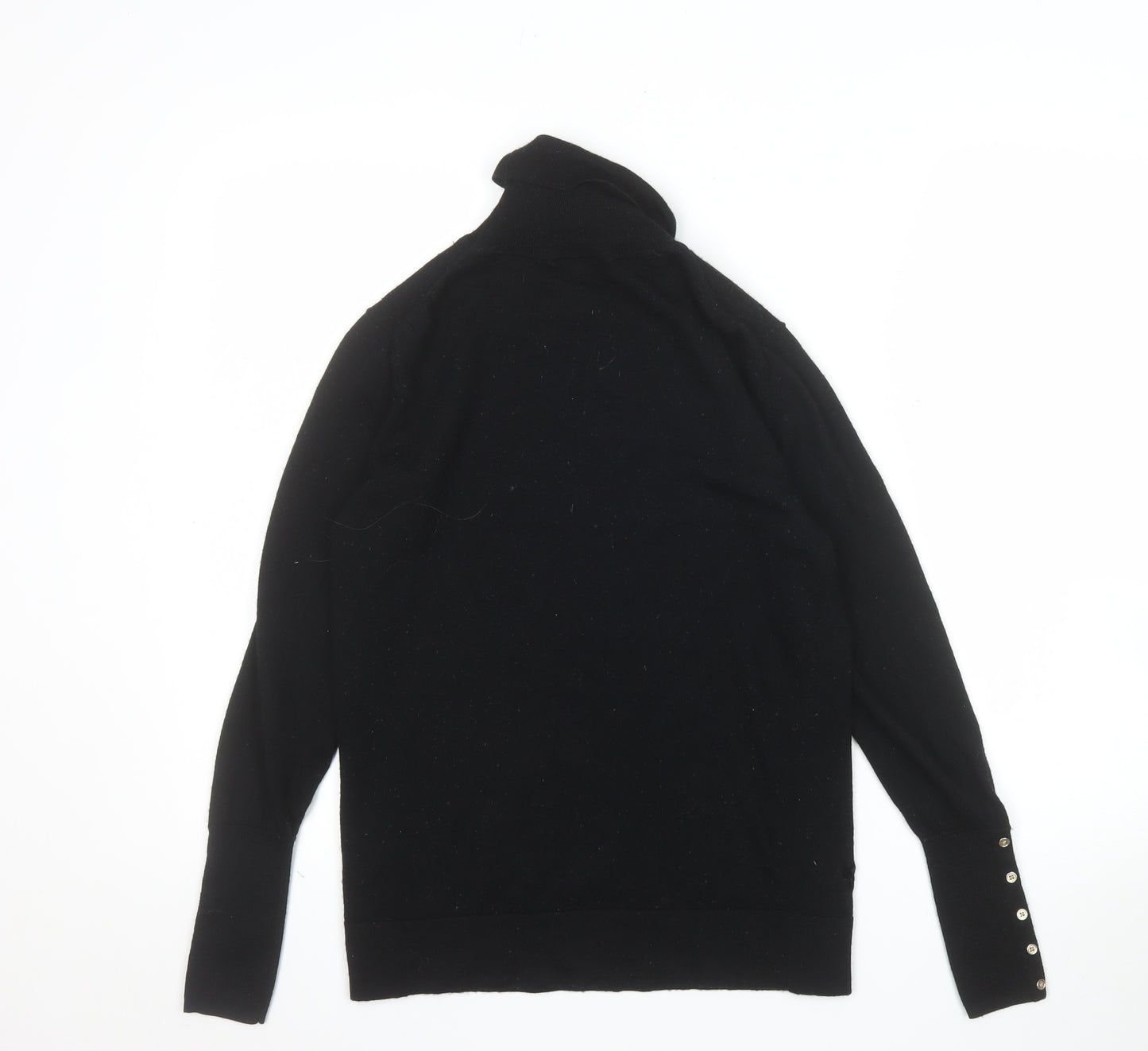 Hobbs Womens Black Merino Wool Roll Neck Jumper Size S