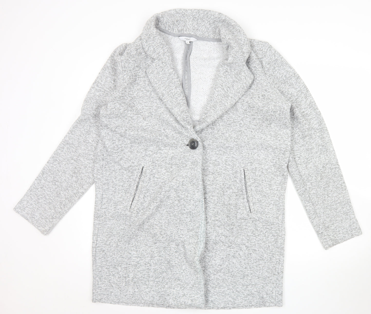 Next Women’s Grey Knit Coatigan Size 14 Long Sleeve Casual