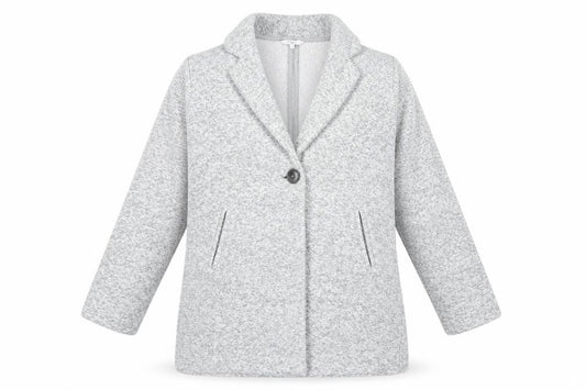 Front view of Next Women’s Grey Knit Coatigan, size UK 14, Long Sleeve Casual