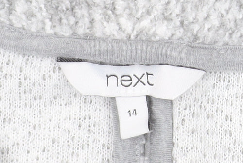 Next Women’s Grey Knit Coatigan Size 14 Long Sleeve Casual
