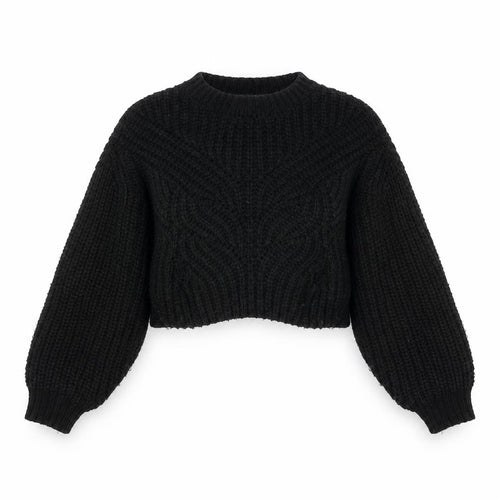 Topshop Women’s Black Chunky-Knit Pullover Jumper Size S