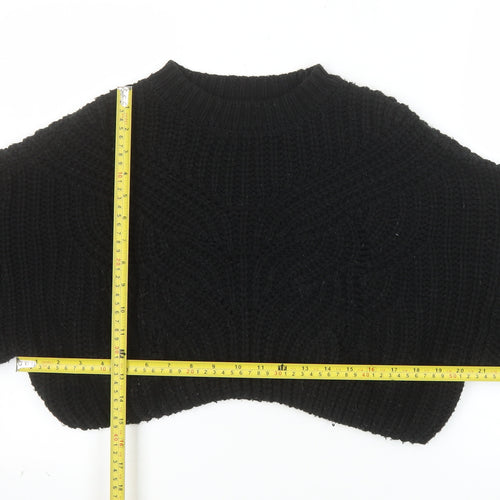 Topshop Women’s Black Chunky-Knit Pullover Jumper Size S