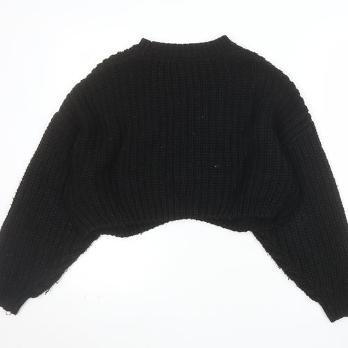 Topshop Women’s Black Chunky-Knit Pullover Jumper Size S