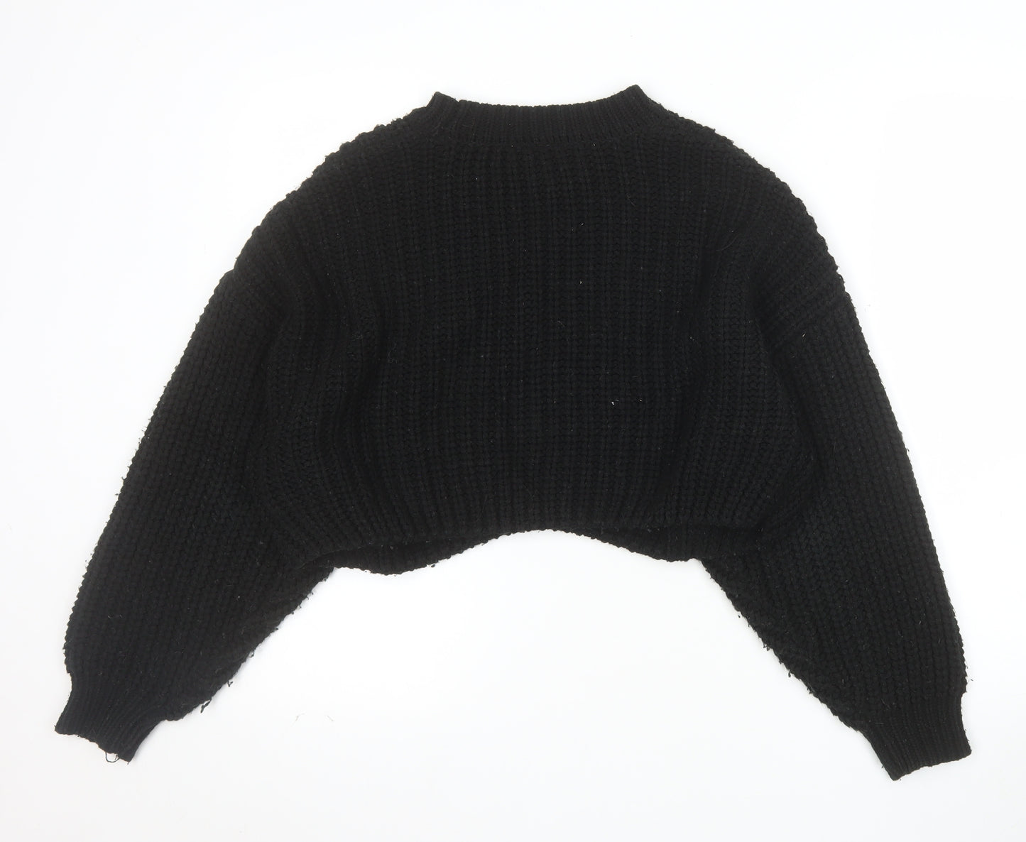 Topshop Women’s Black Chunky-Knit Pullover Jumper Size S