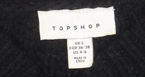 Topshop Women’s Black Chunky-Knit Pullover Jumper Size S