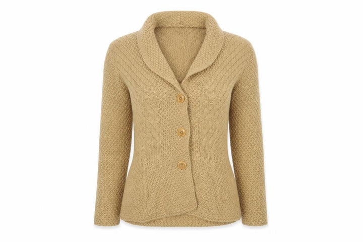 Marks & Spencer Women’s Beige Wool Blend Collared Cardigan Size 8