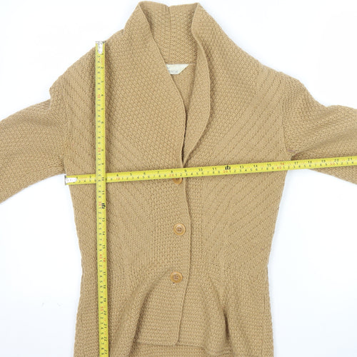 Marks and Spencer Women’s Beige Wool Blend Collared Cardigan Size 8