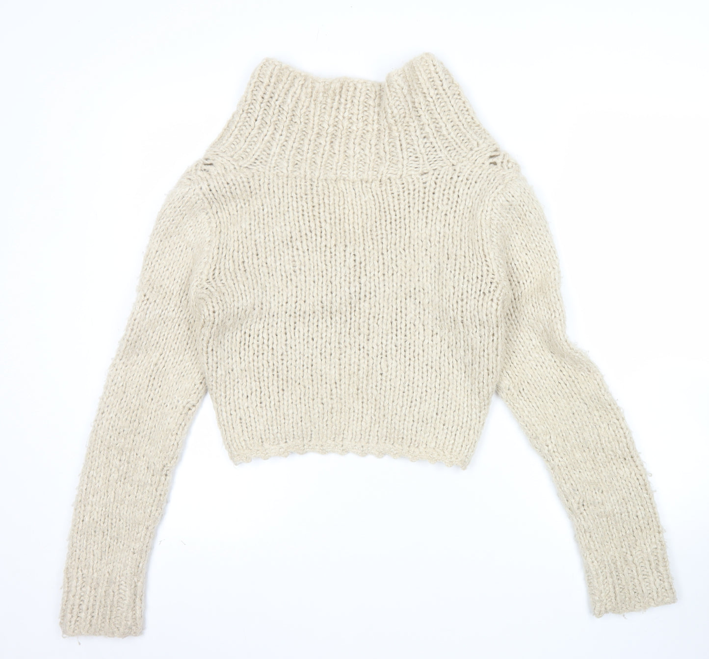Bay Women’s Beige Chunky Knit Cropped Cardigan Size 12