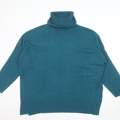 Next Women’s Teal Roll Neck Long Sleeve Jumper XL Acrylic Knitwear