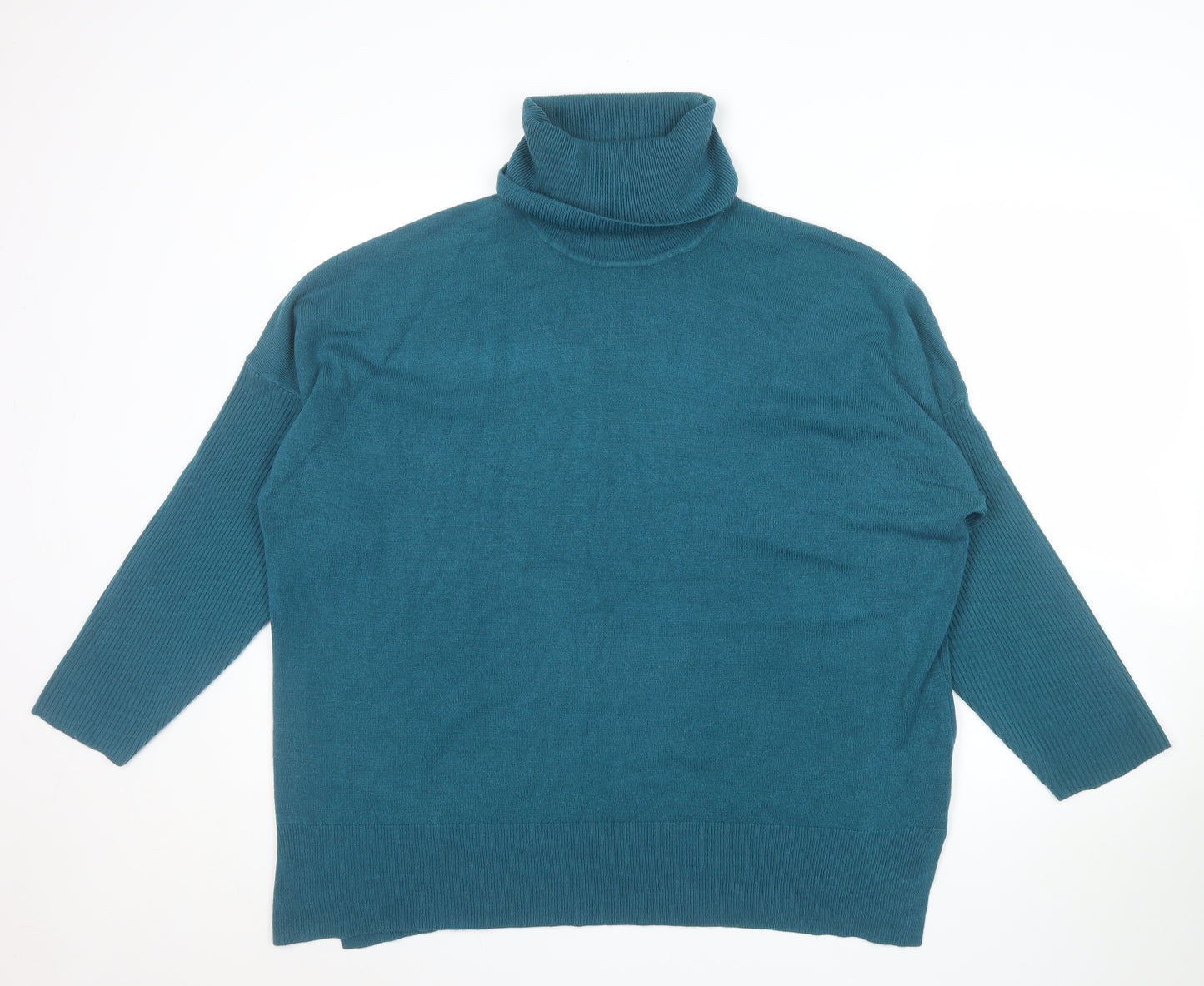 Next Women’s Teal Roll Neck Long Sleeve Jumper XL Acrylic Knitwear