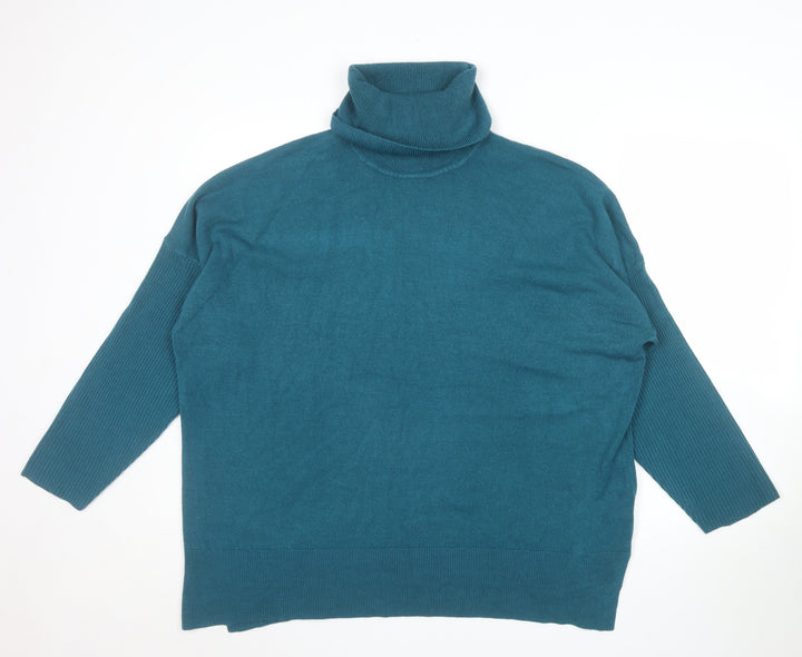 Next Women’s Teal Roll Neck Long Sleeve Jumper XL Acrylic Knitwear