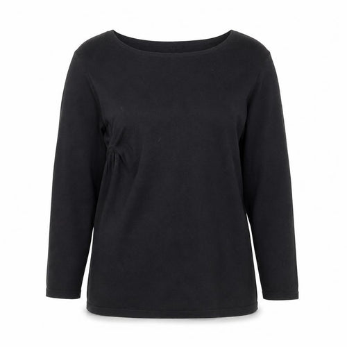 Phase Eight Women's Black Boat Neck 3/4 Sleeve Cotton Wool Jumper Size 14