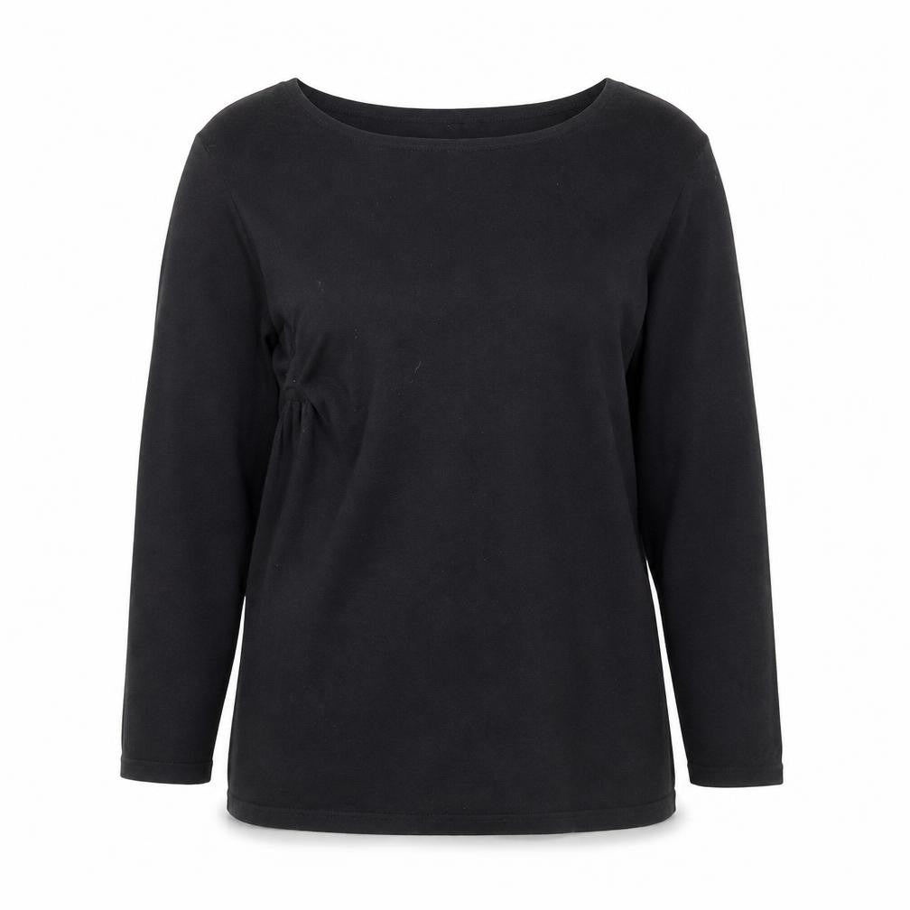 Phase Eight Women's Black Boat Neck 3/4 Sleeve Cotton Wool Jumper Size 14