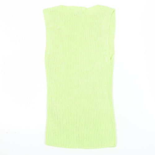 Zara Women Green Sleeveless Knit Tank Top Size S
