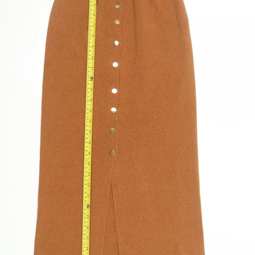 Atmosphere Women's Brown Knit Midi Button Pencil Skirt Size 8