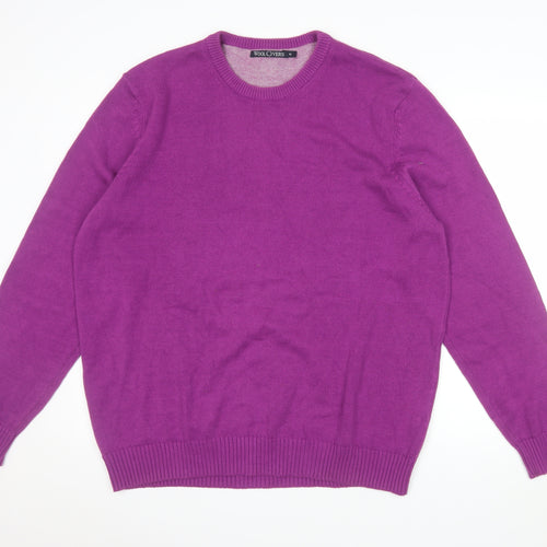 WoolOvers Women's Purple Cotton Crew Neck Jumper XL