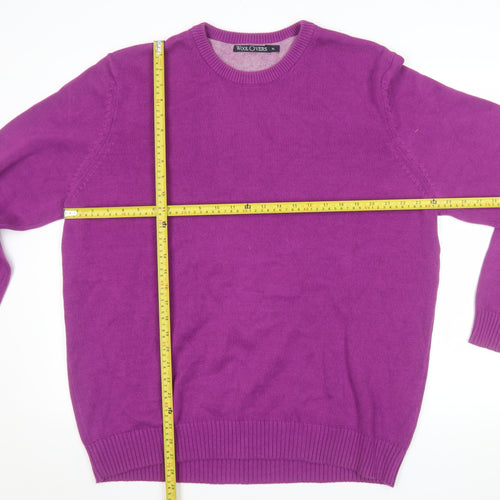 WoolOvers Women's Purple Cotton Crew Neck Jumper XL