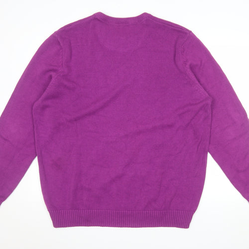 WoolOvers Women's Purple Cotton Crew Neck Jumper XL