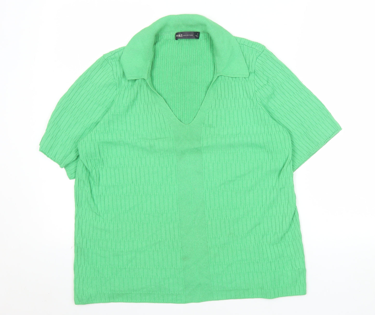 Marks and Spencer Women’s Green Viscose Polo Knit Top Size M
