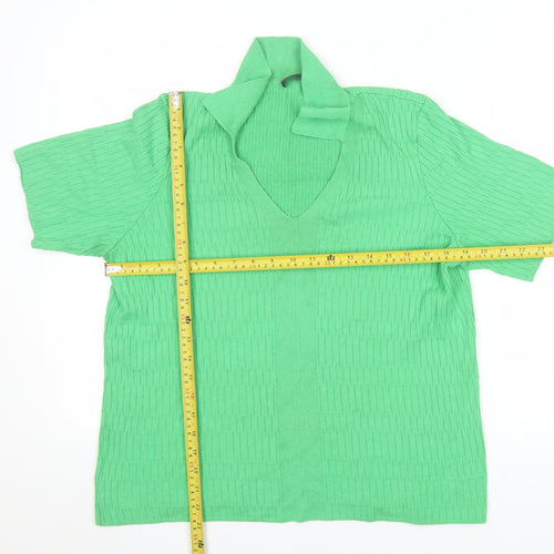 Marks and Spencer Women’s Green Viscose Polo Knit Top Size M