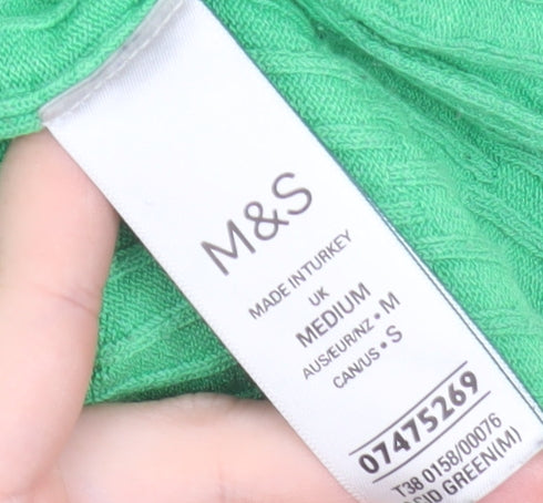 Marks and Spencer Women’s Green Viscose Polo Knit Top Size M